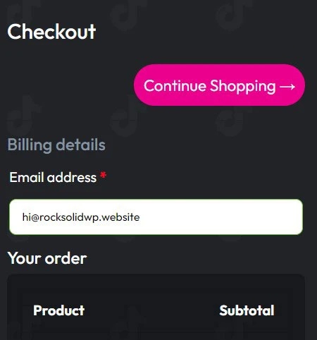 woocommerce add continue shopping button in checkout page