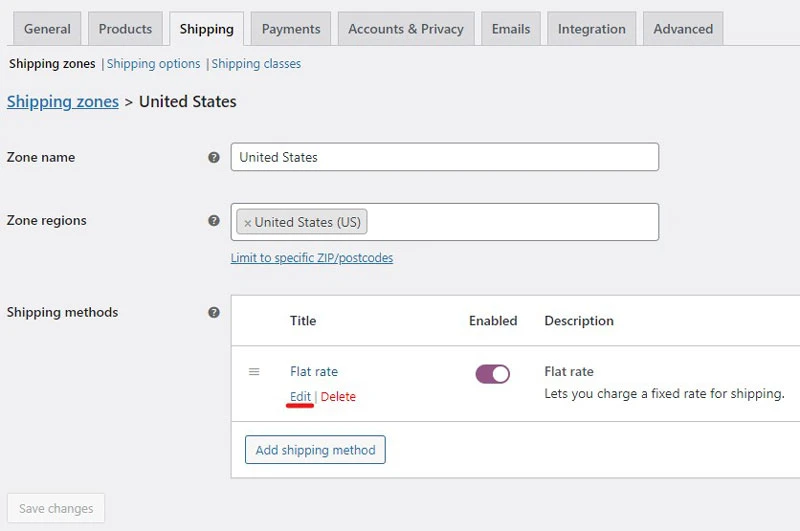 woocommerce fixed rate shipping