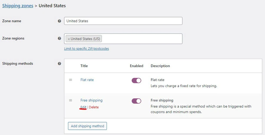 woocommerce free shipping