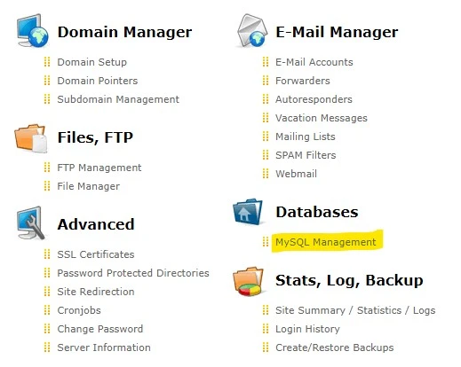 how to change wordpress database password in directadmin