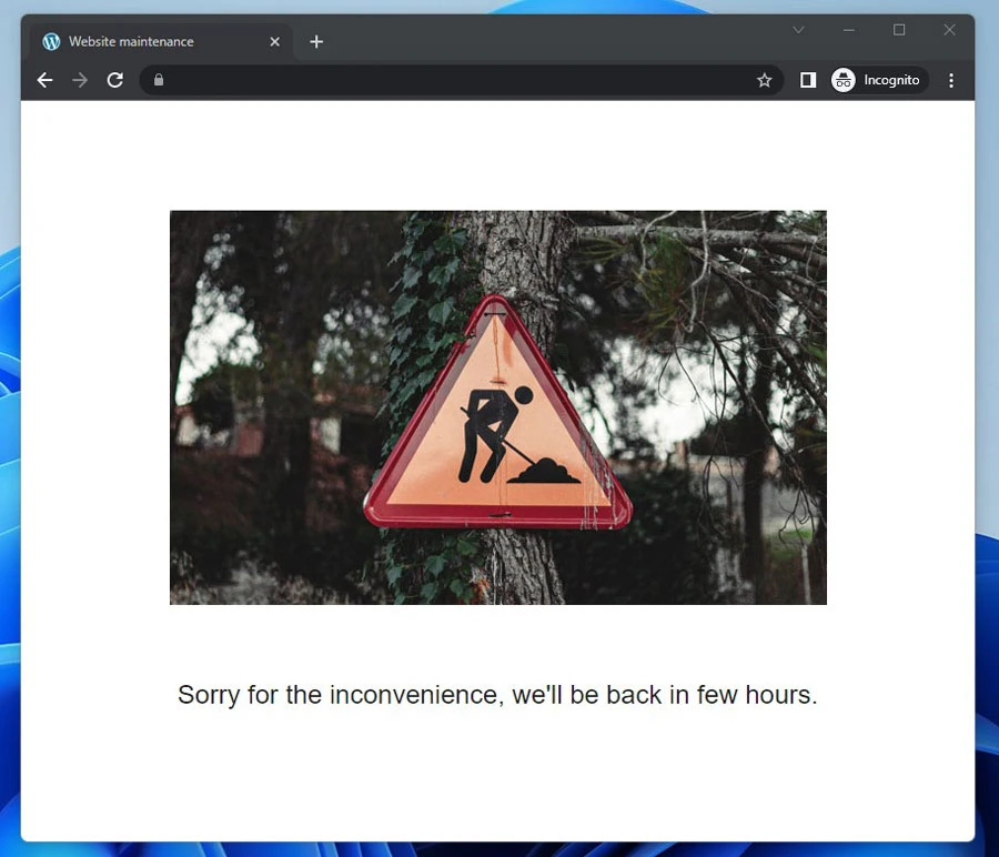 wordpress maintenance mode