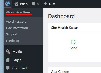 where to find wordpress version