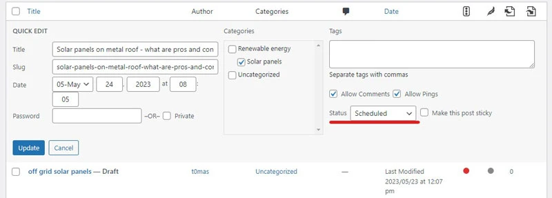 how to fix missed schedule error in wordpress