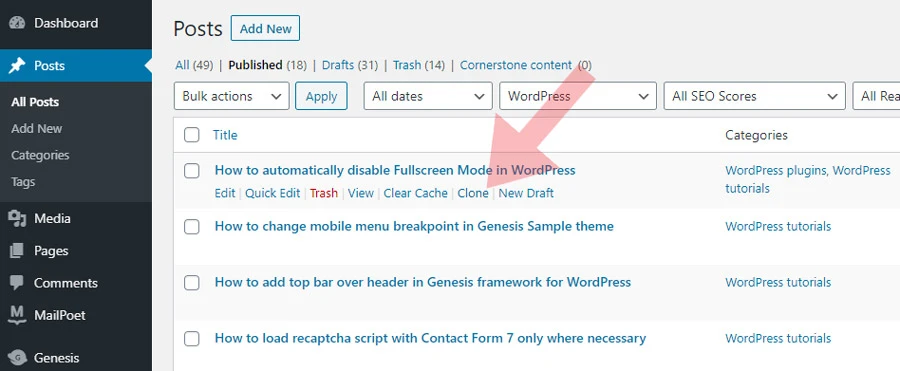 wordpress how to duplicate page or post