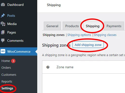 woocommerce how to set up shipping