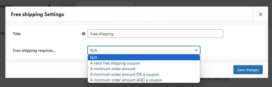 how to set up free shipping in woocommerce