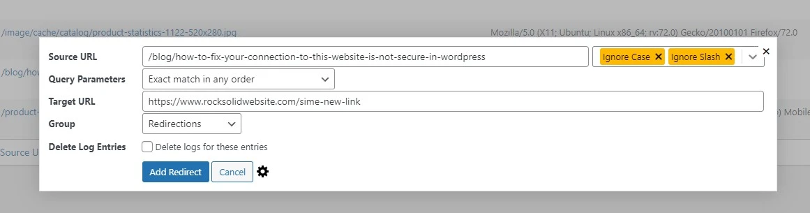 how to redirect wordpress page not found link to new url