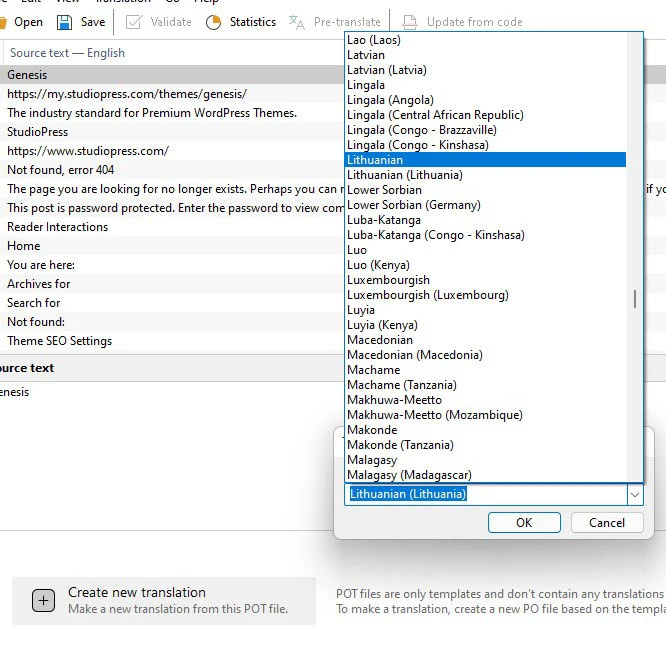 genesis sample translate
