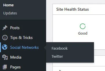 add group of links to wordpress admin menu