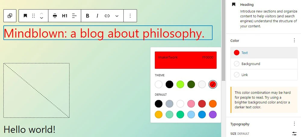 add custom colors to WordPress full site editing theme