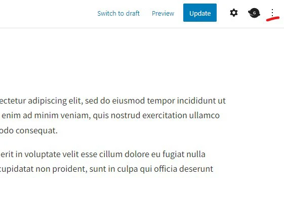 wordpress page preferences