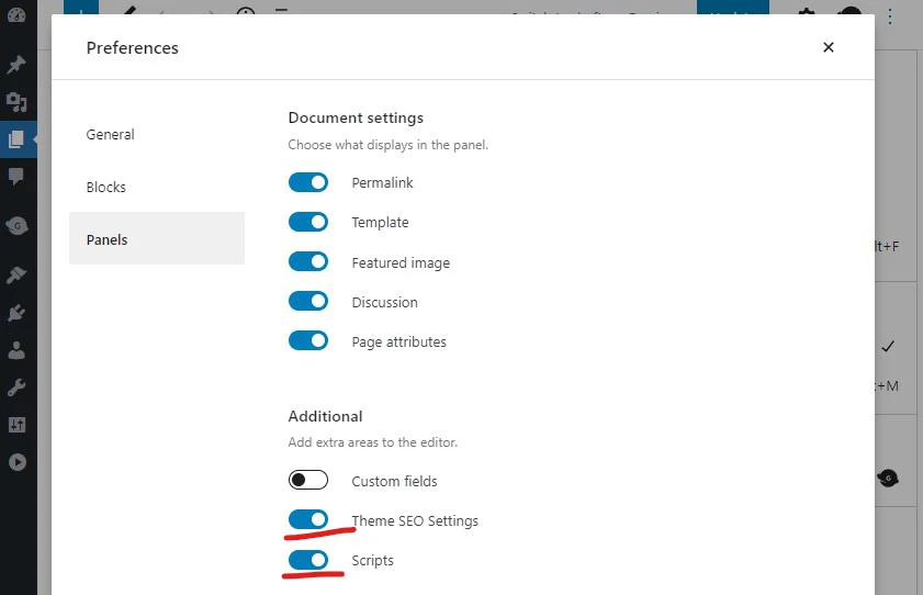 wordpress disable theme seo settings and scripts for genesis