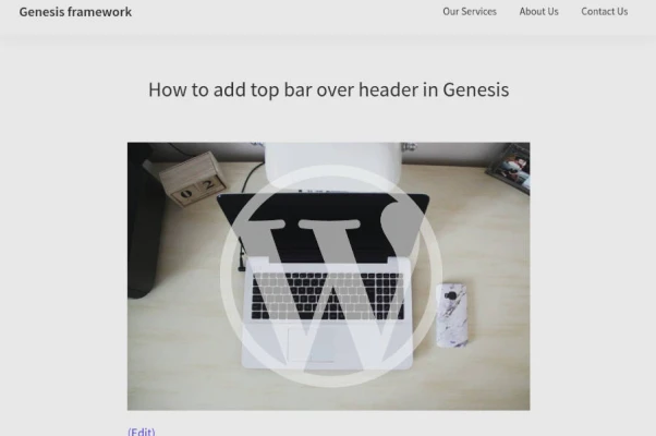 How to add top bar over header in Genesis framework for WordPress