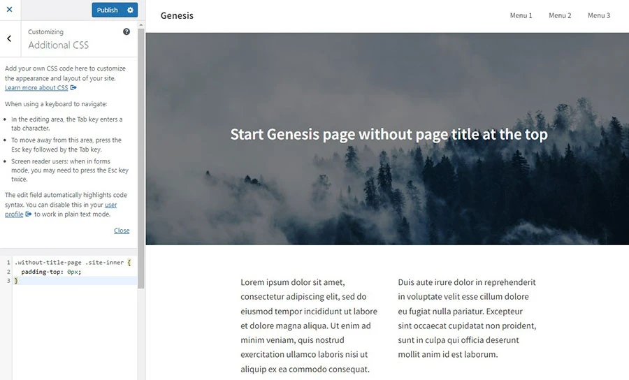 remove whitespace in genesis sample theme
