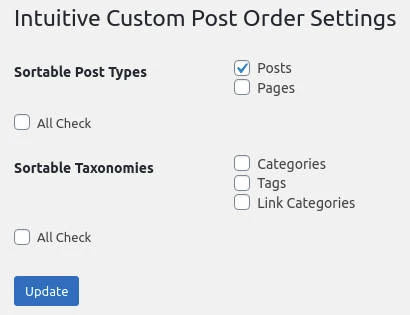 wordpress order posts manually