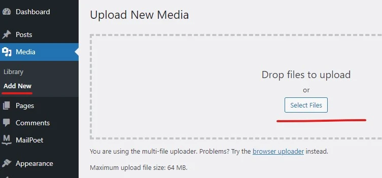 how to upload pdf file to wordpress