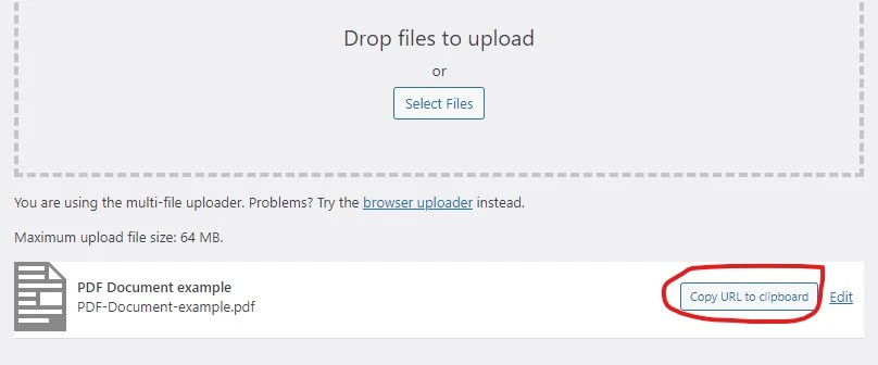 how to get url or uploaded file in wordpress