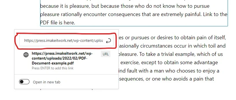 how to link to pdf, word or excel file in wordpress